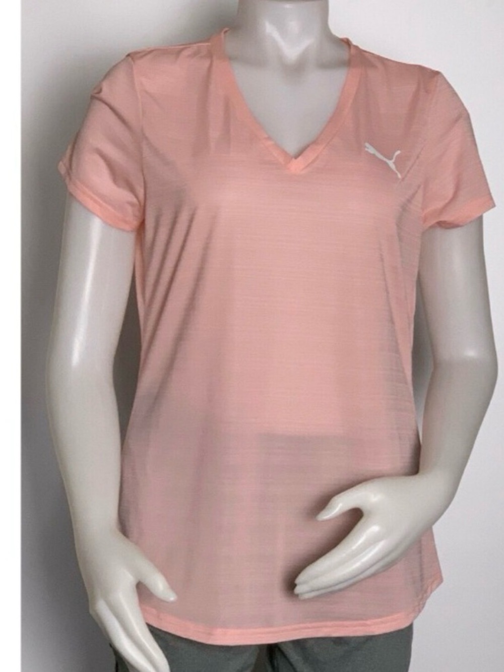 Puma Peach V-Neck Short Sleeve Tee
